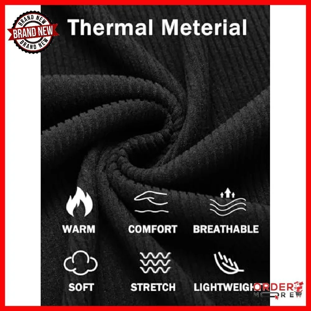 Men's Mock Turtleneck Thermal Sweater Long Sleeve Ribbed Pullover